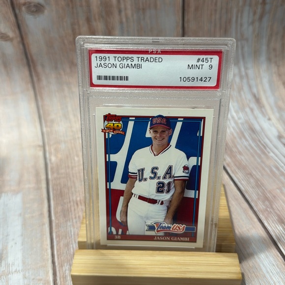 1991 Topps Traded Jason Giambi #45T PSA Mint 9 Baseball Card Item #ME399 - Picture 2 of 3